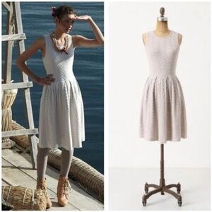 Anthropologie Far Away From Close Flared & Cable Knit Sweater Dress